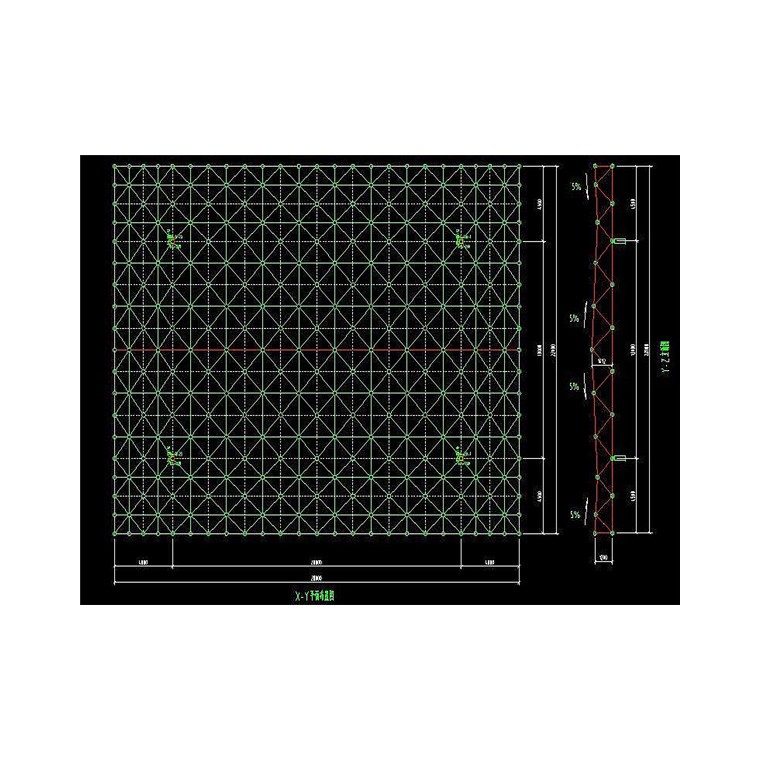 加油站二坡网架设计